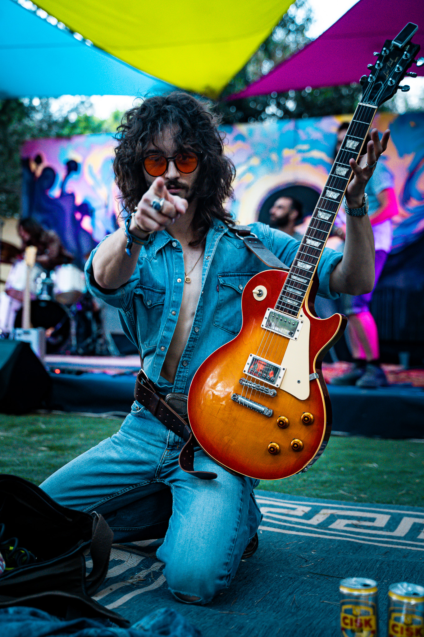 Guitarist performing with Les Paul